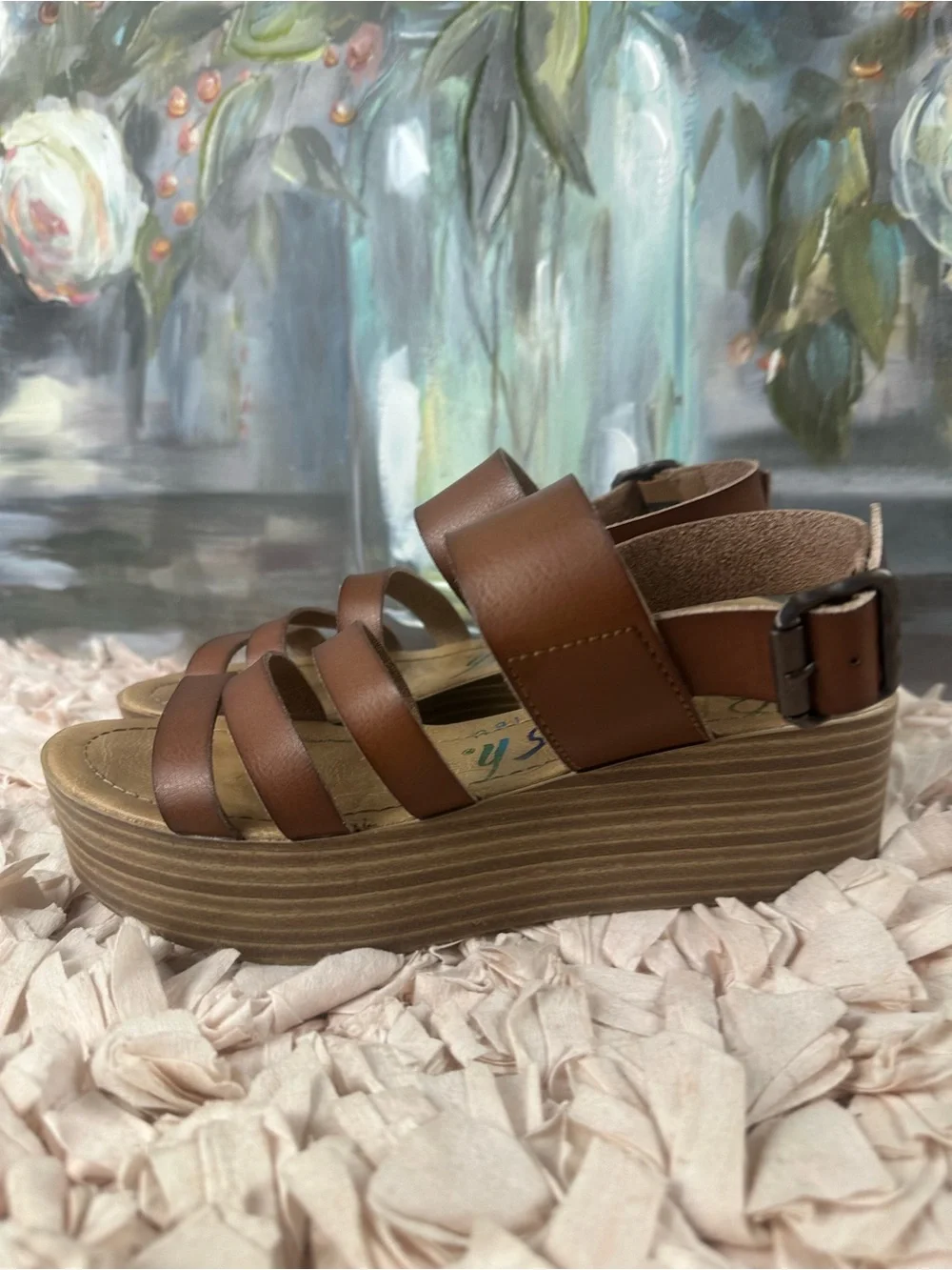 Blowfish Malibu Brown Platform Wedge Sandals